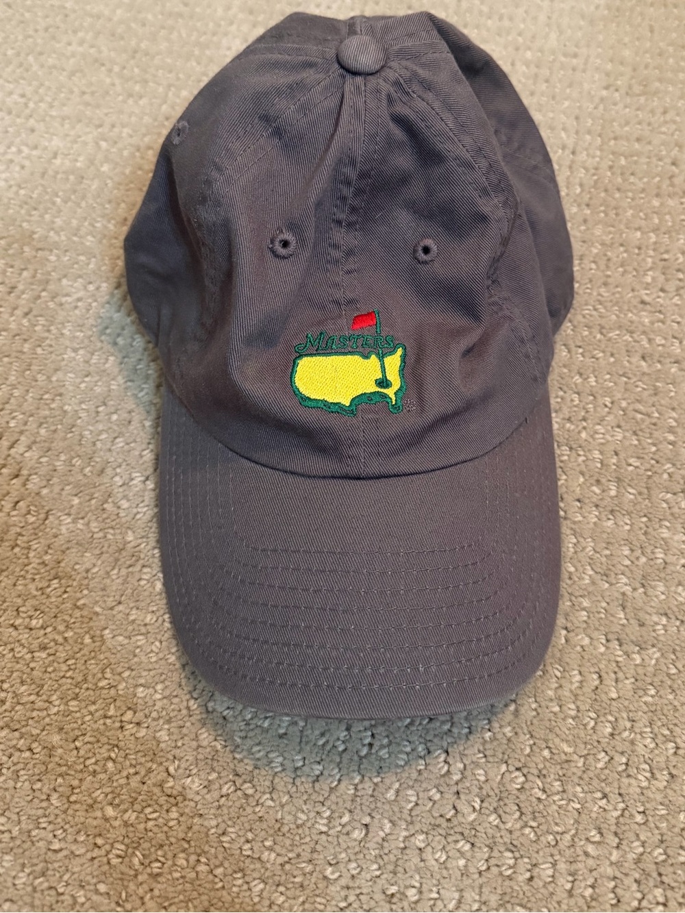 Masters Dark Gray Baseball Cap with Green and Yellow Embroidered Logo